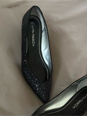 Women's Black Glitter Kitten Heel Dress Pumps. Size 11. Worn once